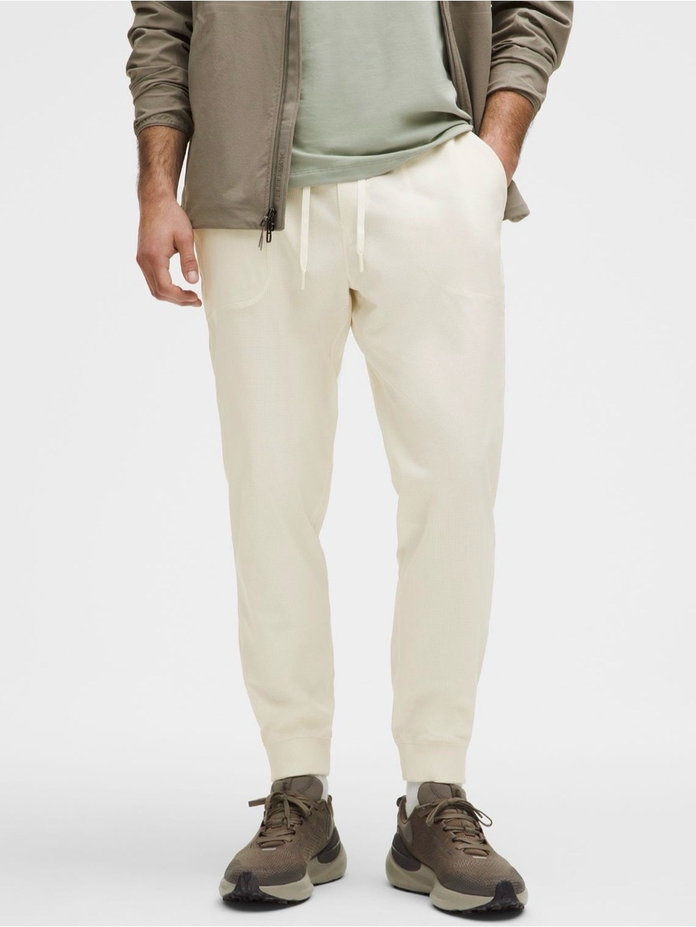 NWT Lululemon Man Jogger WovenAir Size L in Light Ivory
